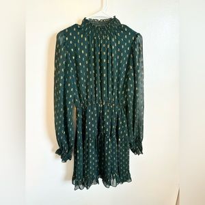 Green and gold party dress